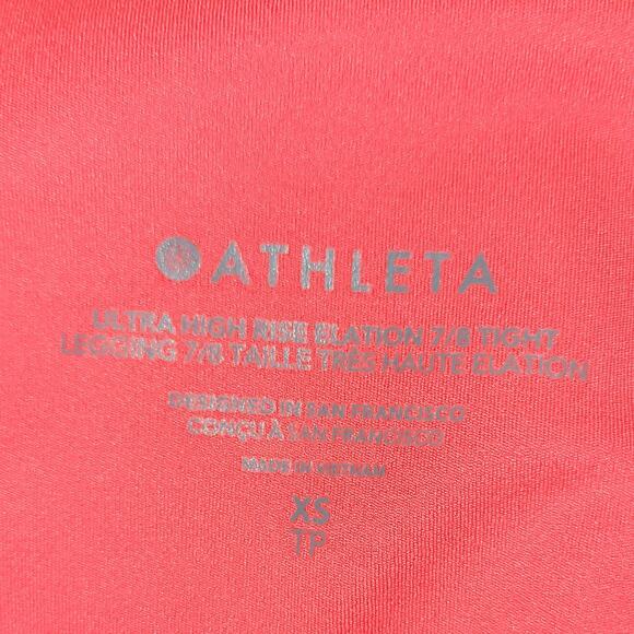 Athleta Elation Ultra High Rise 7/8 Tight Pocket Leggings Size XS Coral Petal - Picture 9 of 13